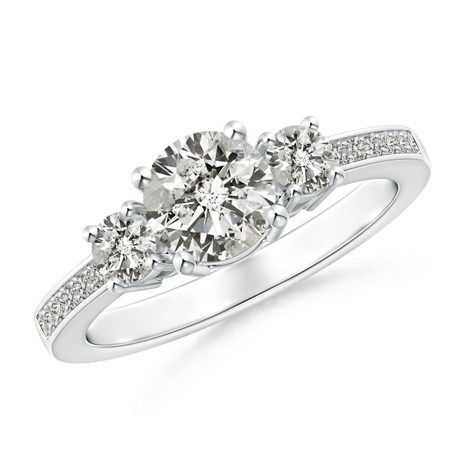 6mm KI3 Classic Three Stone Diamond Ring in White Gold 