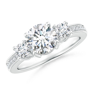 7mm GVS2 Classic Three Stone Diamond Ring in 9K White Gold