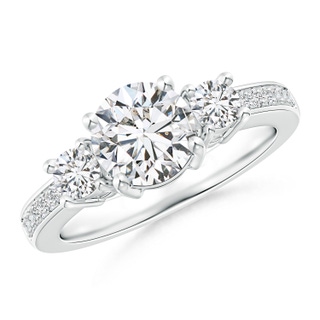 7mm HSI2 Classic Three Stone Diamond Ring in P950 Platinum