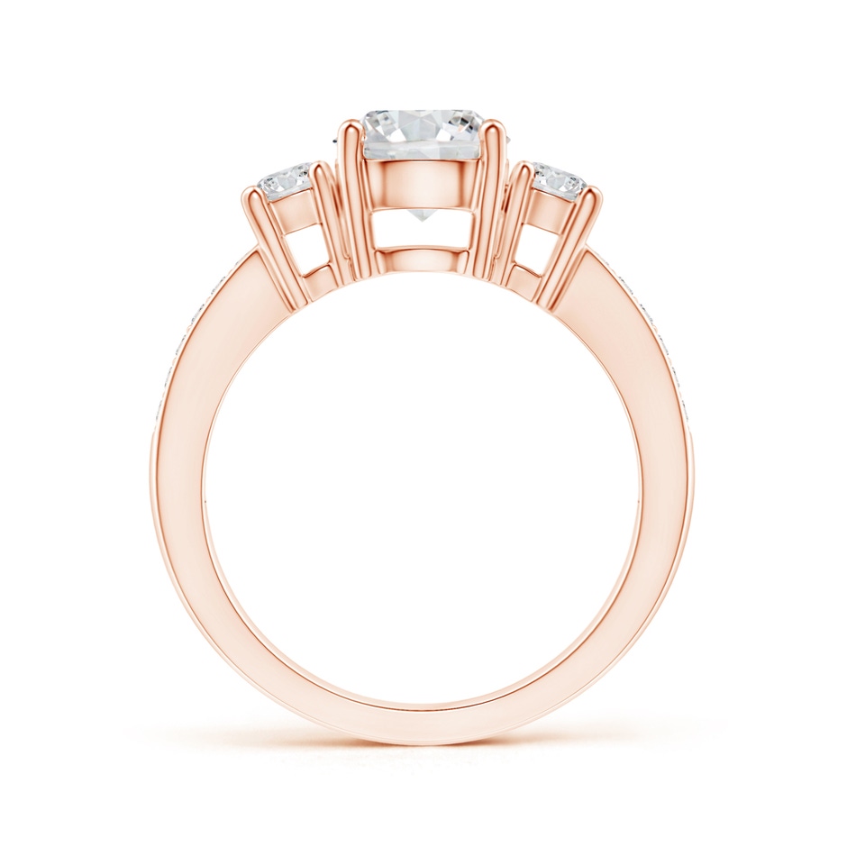 7mm HSI2 Classic Three Stone Diamond Ring in Rose Gold side 199