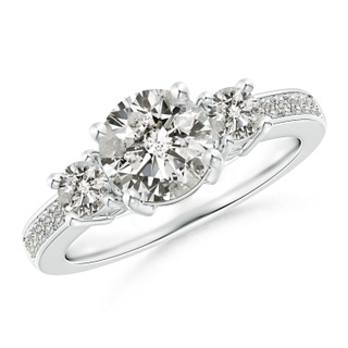 7mm KI3 Classic Three Stone Diamond Ring in P950 Platinum