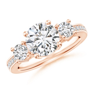 8mm HSI2 Classic Three Stone Diamond Ring in 9K Rose Gold