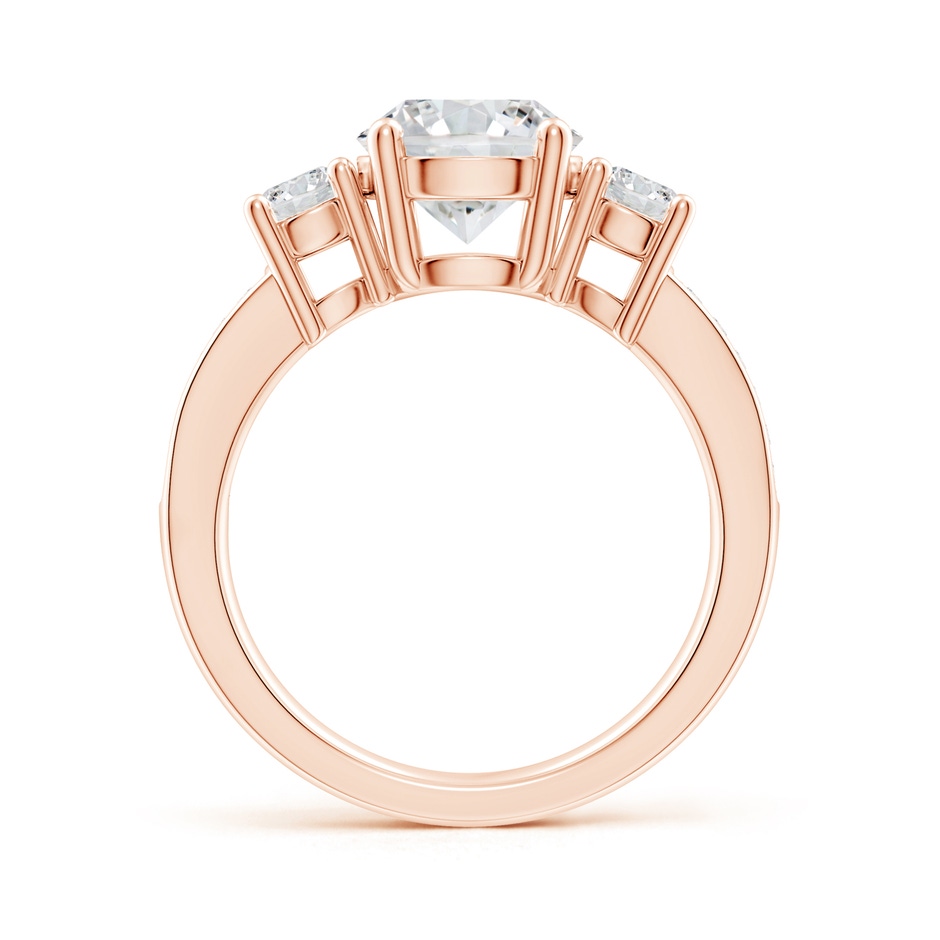 8mm HSI2 Classic Three Stone Diamond Ring in Rose Gold side 199