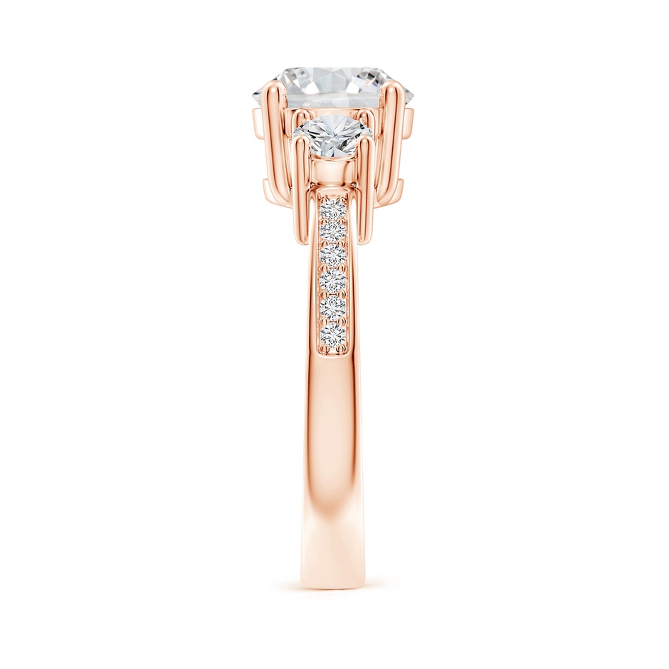 8mm HSI2 Classic Three Stone Diamond Ring in Rose Gold side 299