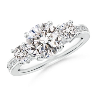 8mm IJI1I2 Classic Three Stone Diamond Ring in P950 Platinum