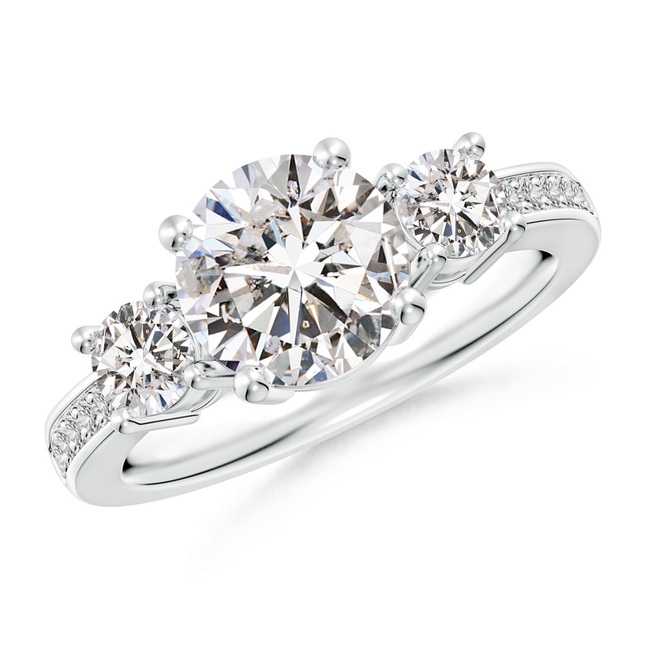 8mm IJI1I2 Classic Three Stone Diamond Ring in P950 Platinum 