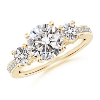 8mm IJI1I2 Classic Three Stone Diamond Ring in Yellow Gold