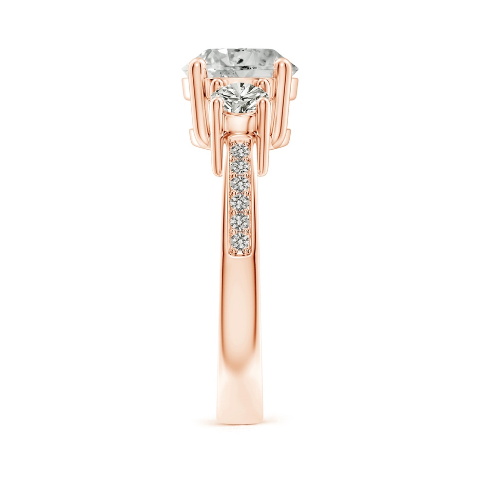 8mm KI3 Classic Three Stone Diamond Ring in Rose Gold side 299