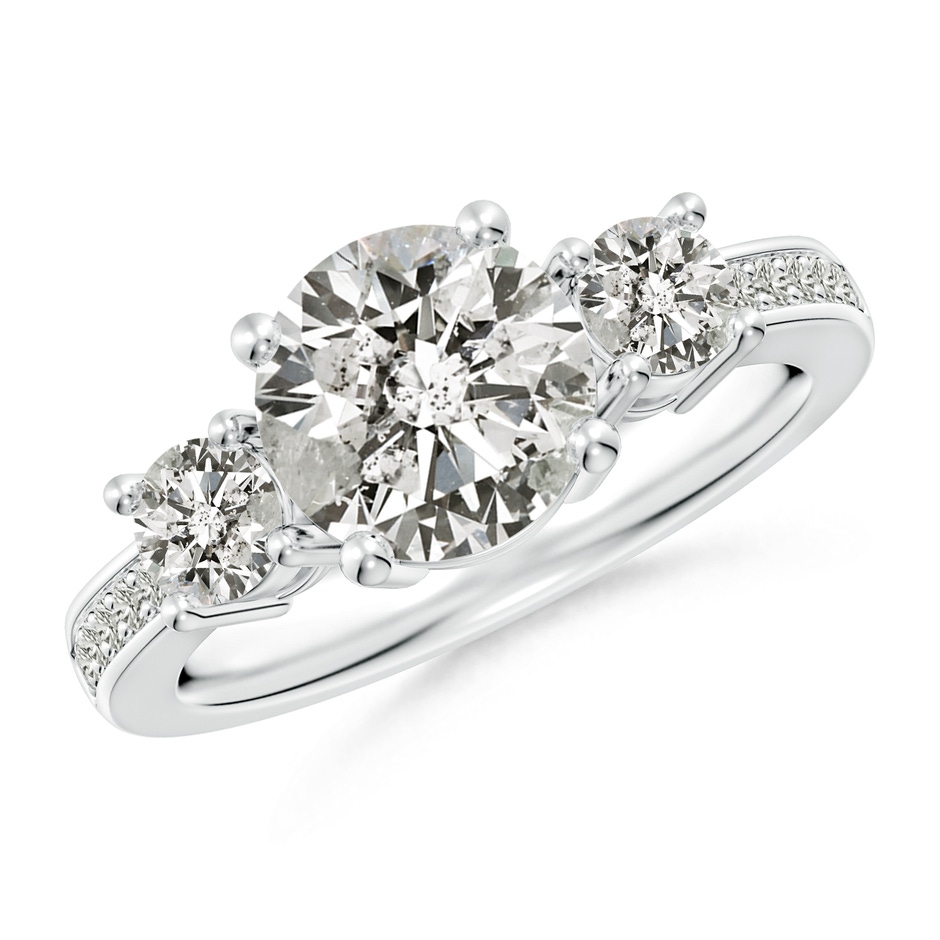 8mm KI3 Classic Three Stone Diamond Ring in White Gold 