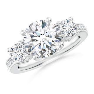 9.2mm GVS2 Classic Three Stone Diamond Ring in P950 Platinum