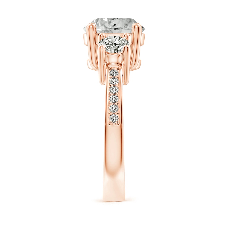 9.2mm KI3 Classic Three Stone Diamond Ring in Rose Gold side 299