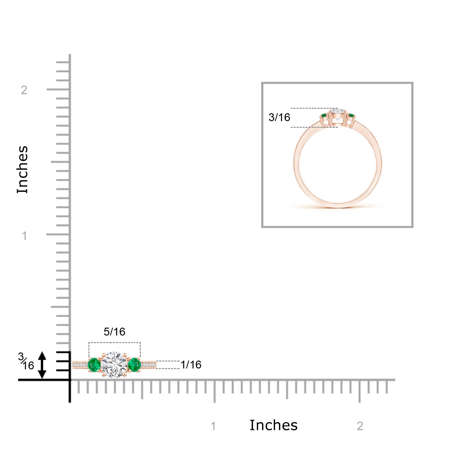 H, SI2 / 0.38 CT / 14 KT Rose Gold