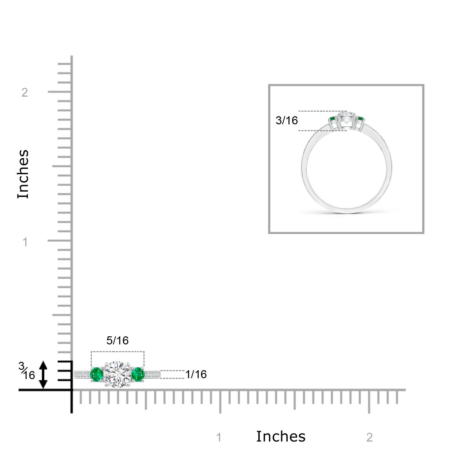 H, SI2 / 0.38 CT / 14 KT White Gold