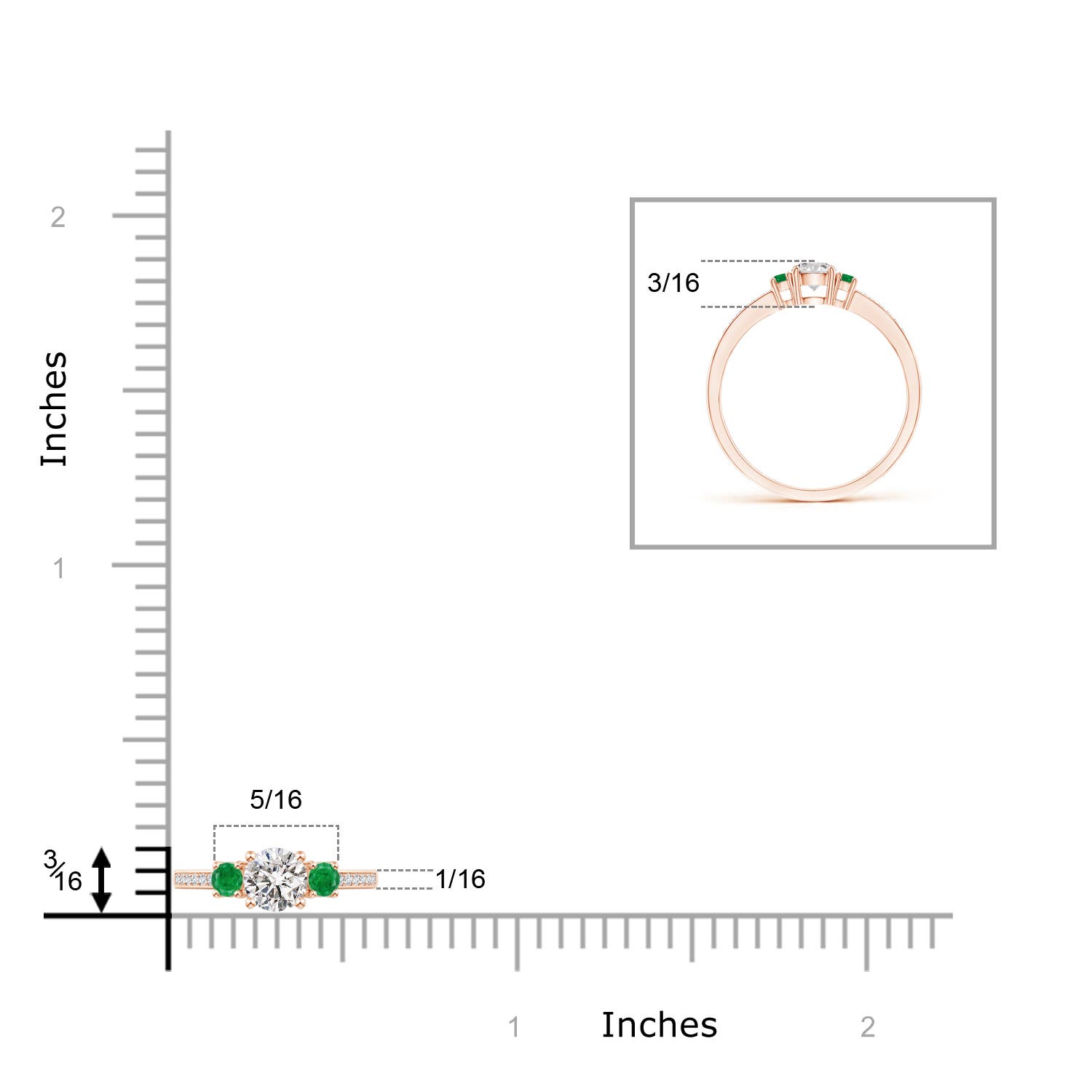 I-J, I1-I2 / 0.38 CT / 14 KT Rose Gold