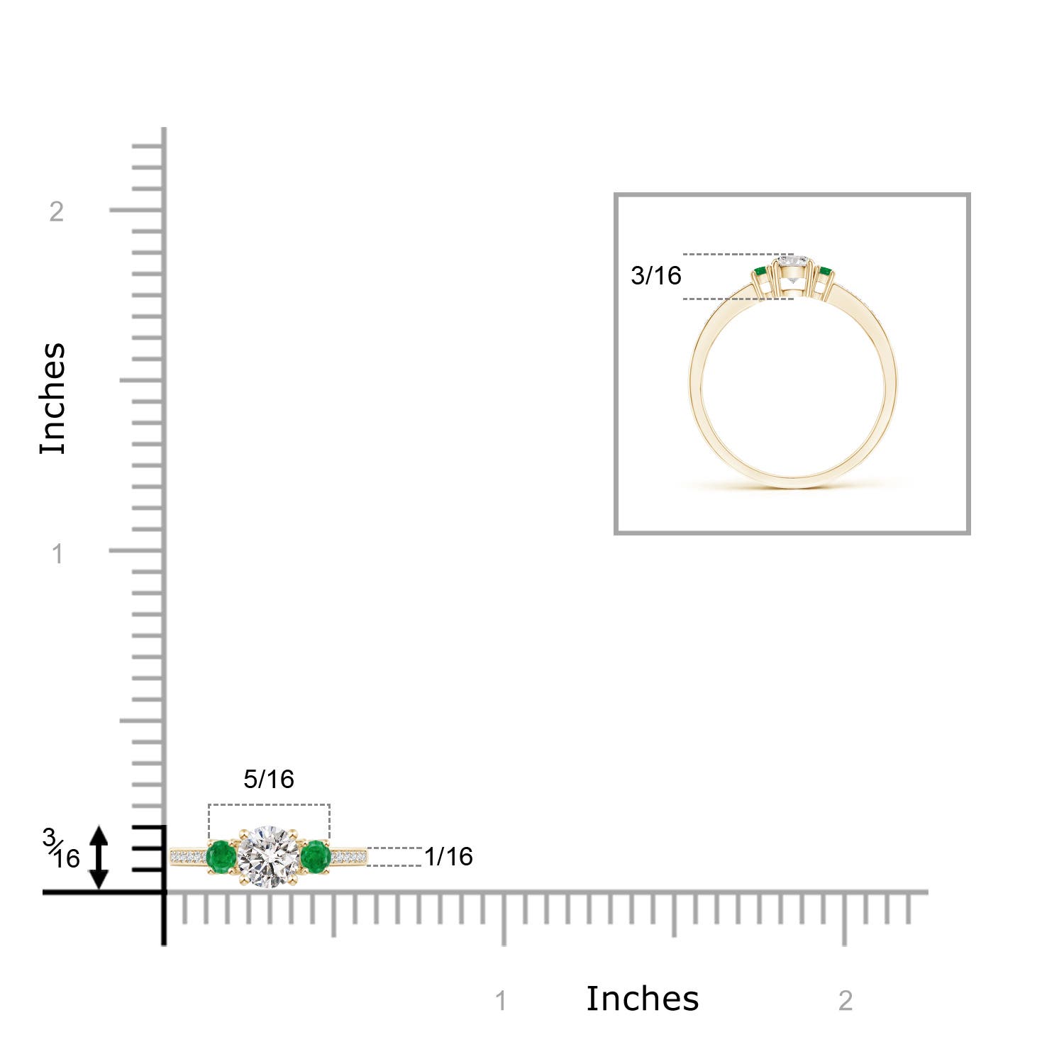 I-J, I1-I2 / 0.38 CT / 14 KT Yellow Gold