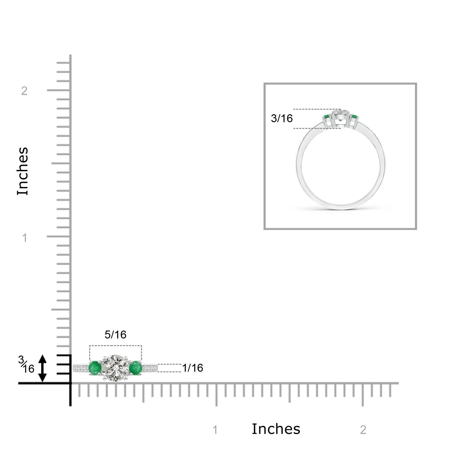 K, I3 / 0.38 CT / 14 KT White Gold