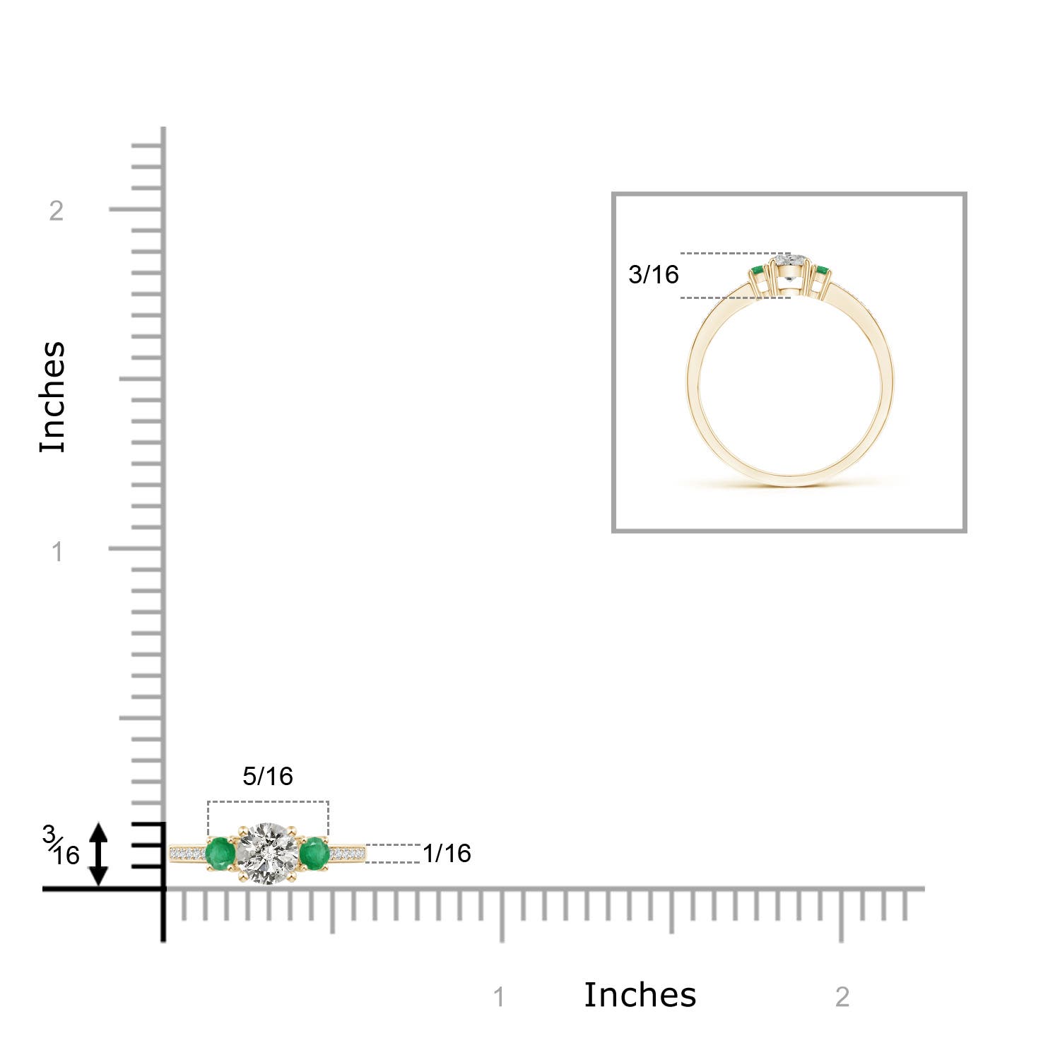 K, I3 / 0.38 CT / 14 KT Yellow Gold