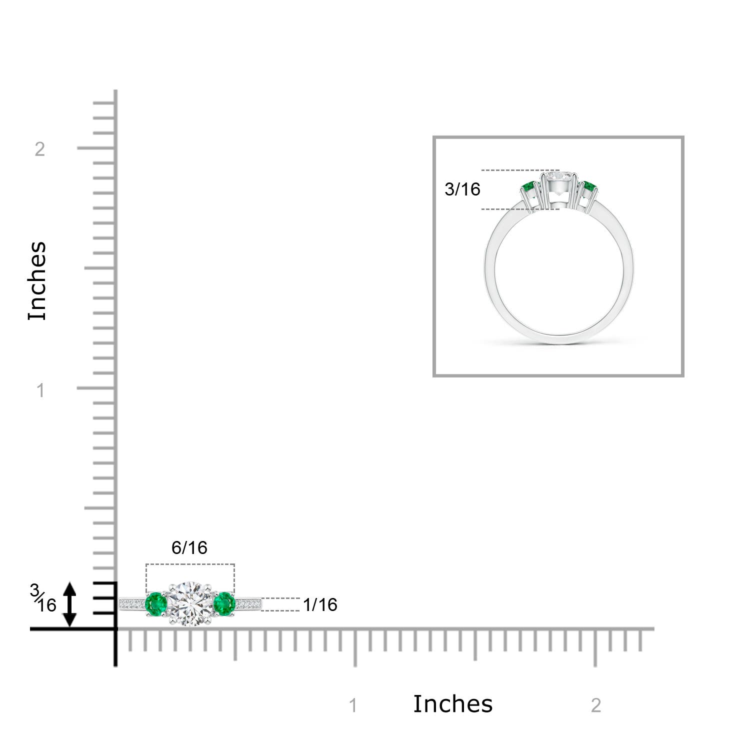 H, SI2 / 0.67 CT / 14 KT White Gold