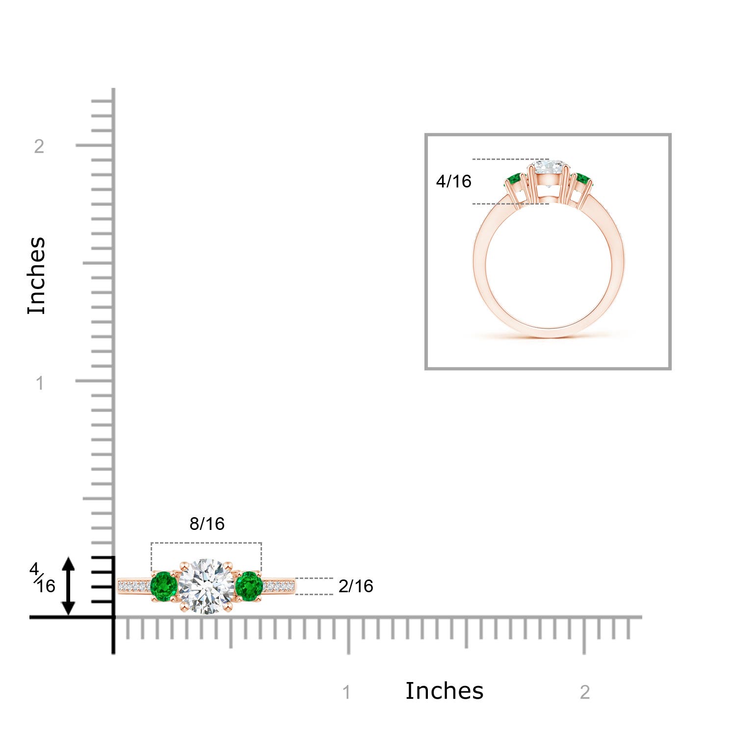 G, VS2 / 1.1 CT / 14 KT Rose Gold