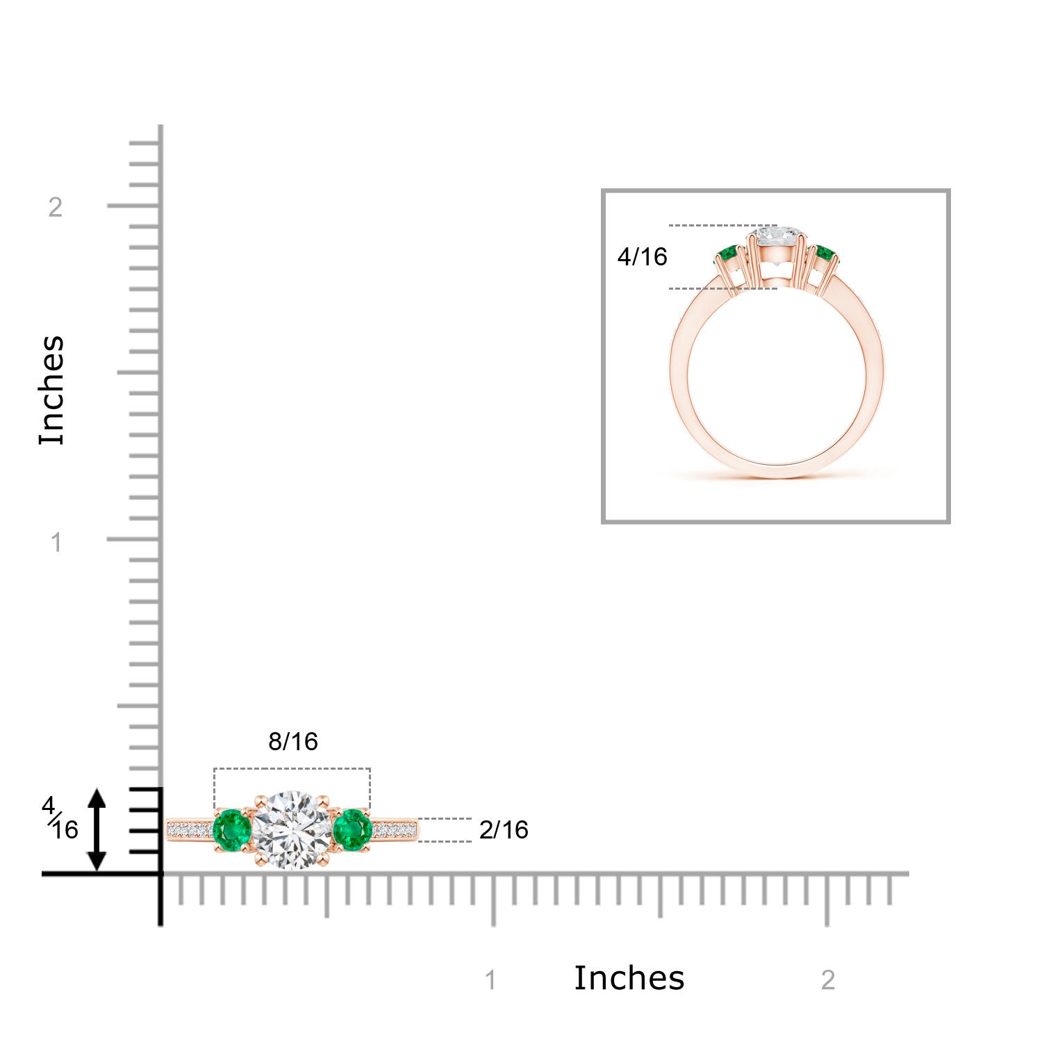 H, SI2 / 1.1 CT / 14 KT Rose Gold