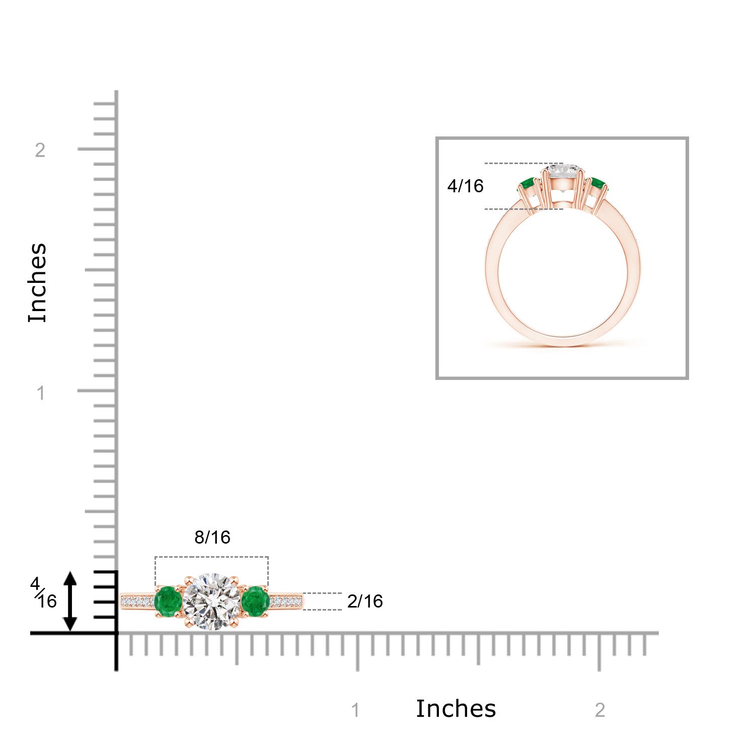 I-J, I1-I2 / 1.1 CT / 14 KT Rose Gold