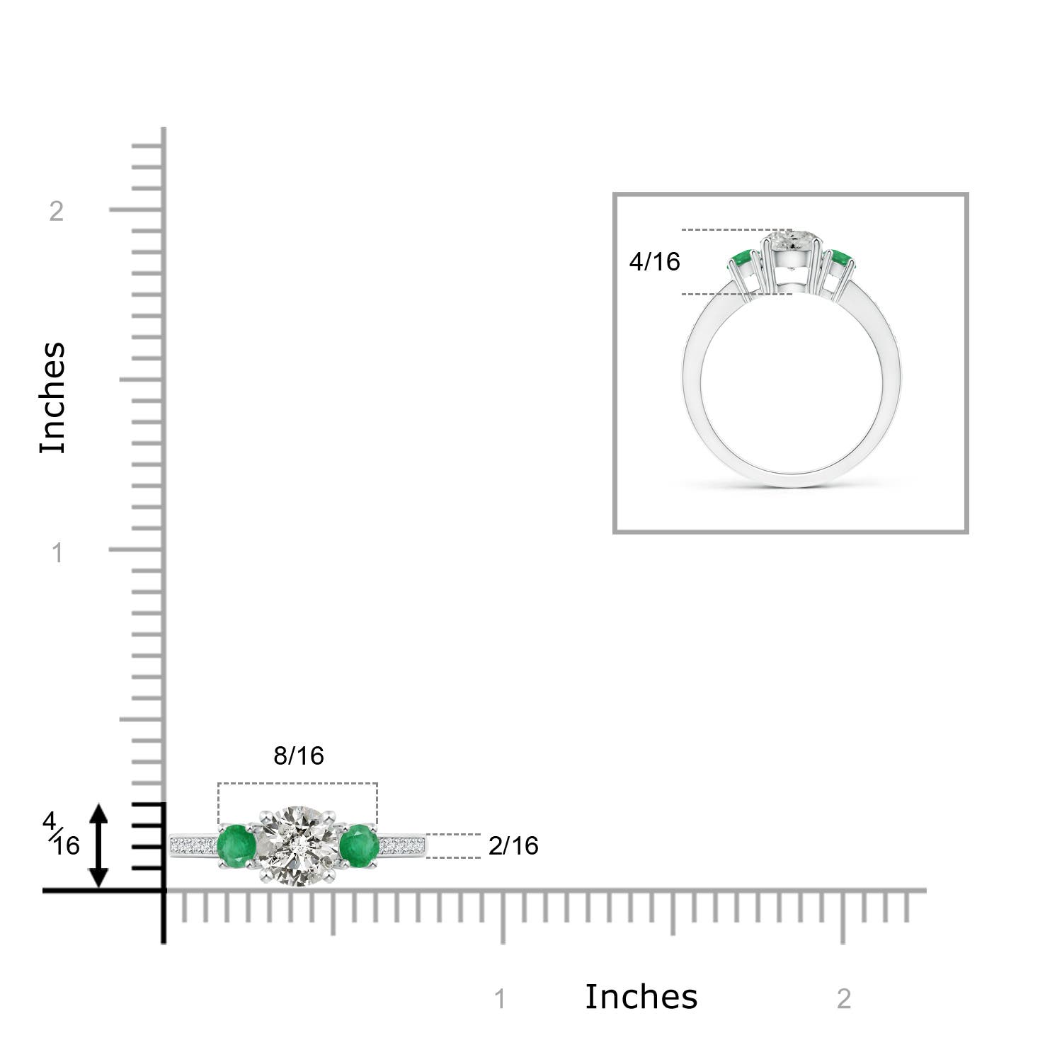 K, I3 / 1.1 CT / 14 KT White Gold