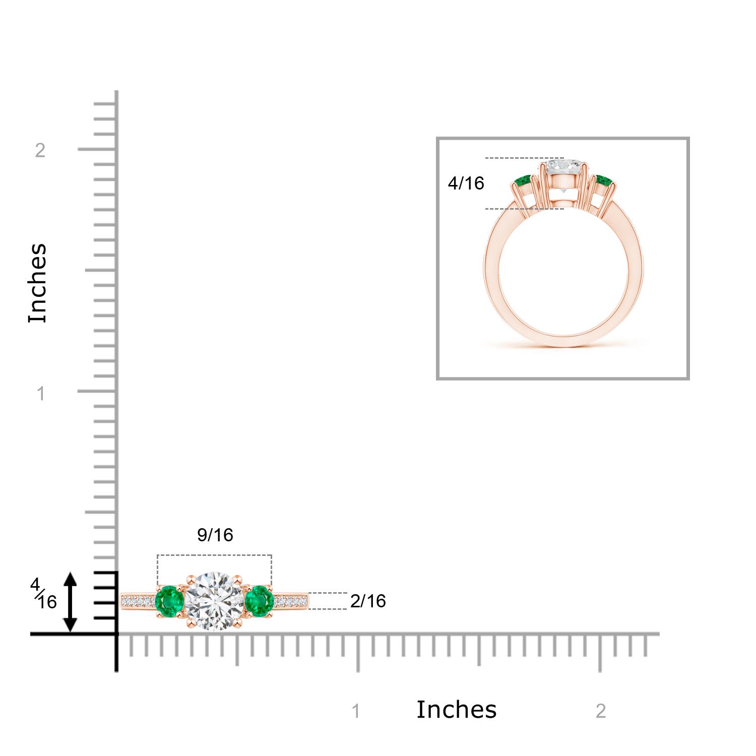 H, SI2 / 1.67 CT / 14 KT Rose Gold