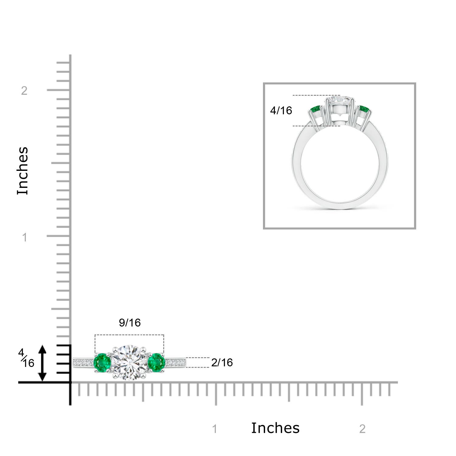 H, SI2 / 1.67 CT / 14 KT White Gold