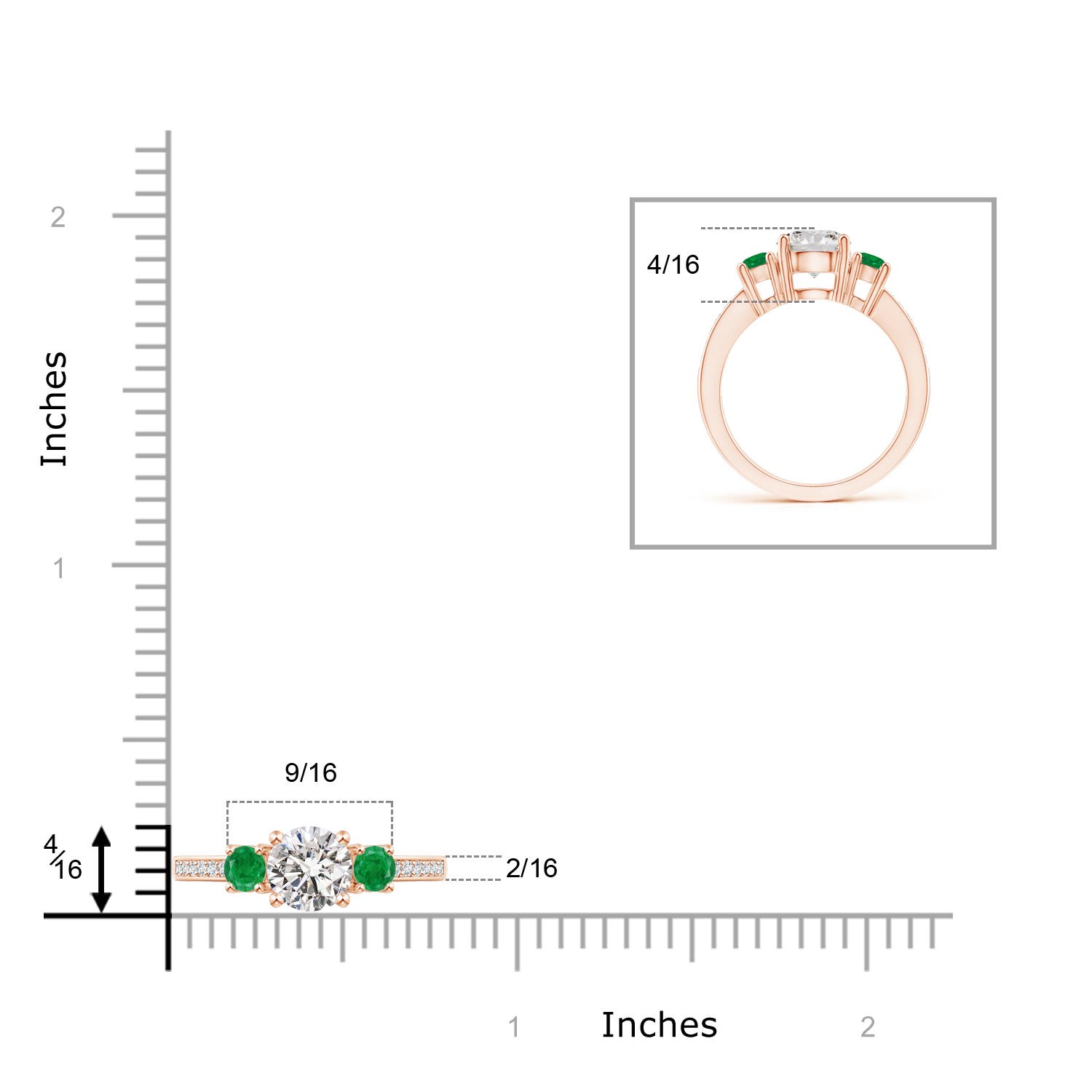 I-J, I1-I2 / 1.67 CT / 14 KT Rose Gold