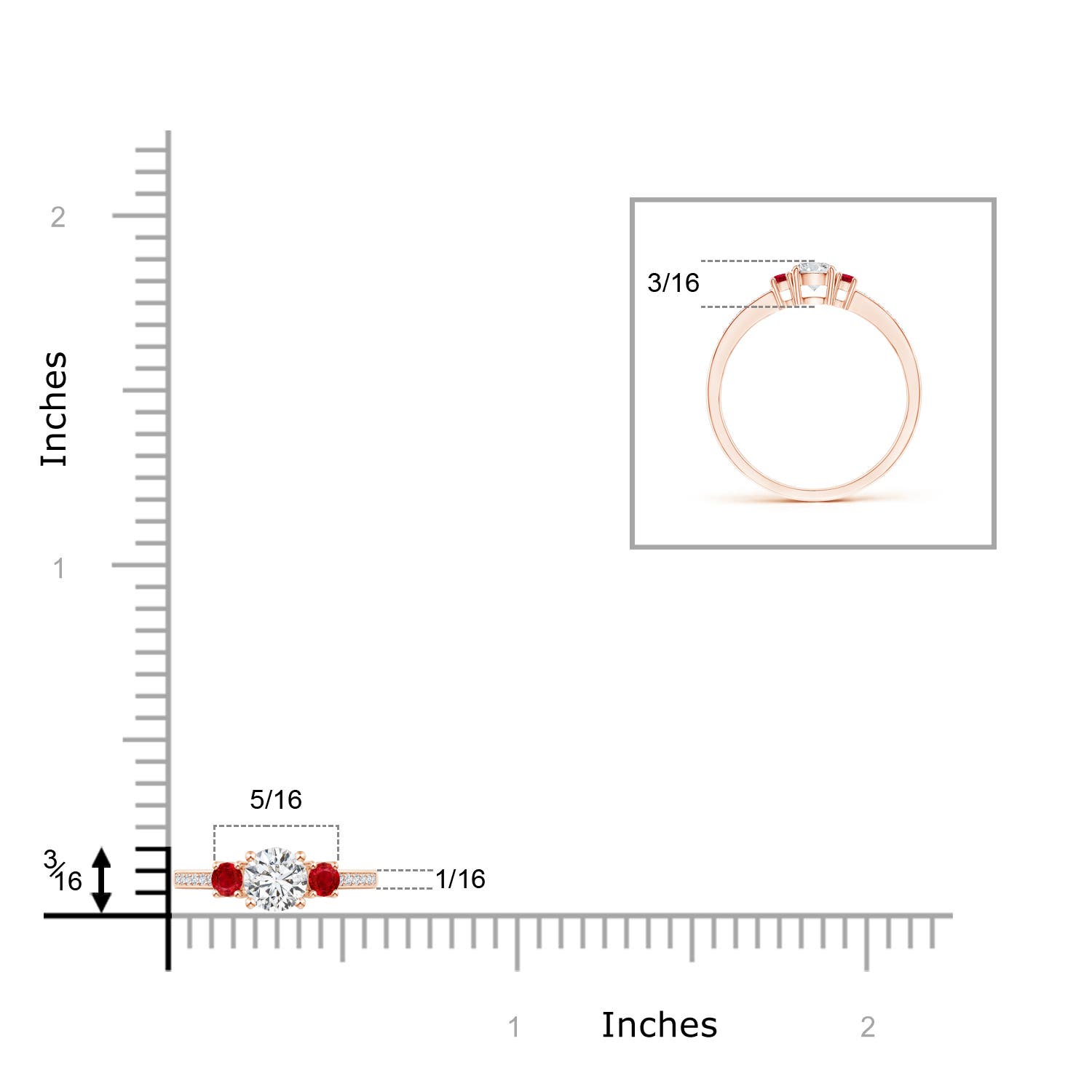 H, SI2 / 0.39 CT / 14 KT Rose Gold