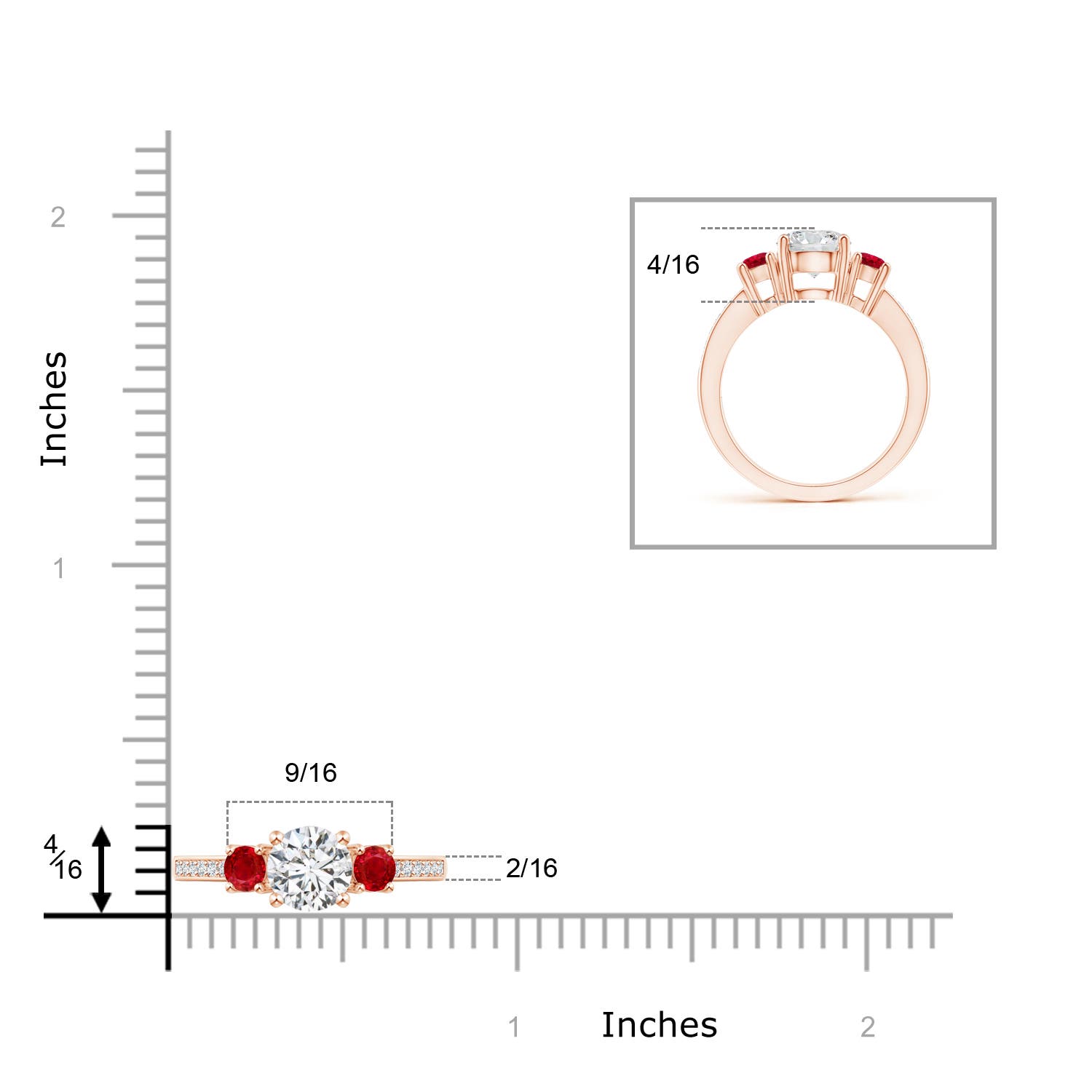 H, SI2 / 1.83 CT / 14 KT Rose Gold