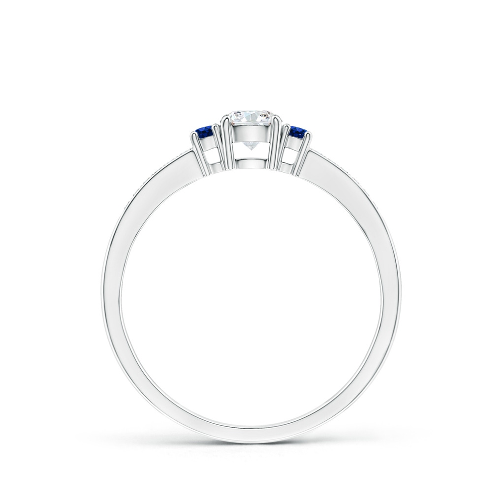 4mm GVS2 Classic Three Stone Diamond and Blue Sapphire Ring in P950 Platinum Product Image