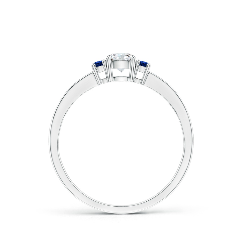 4mm GVS2 Classic Three Stone Diamond and Blue Sapphire Ring in P950 Platinum product image