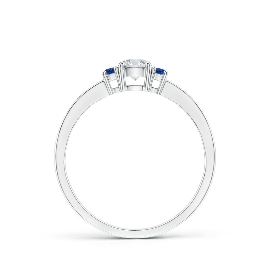 4mm HSI2 Classic Three Stone Diamond and Blue Sapphire Ring in White Gold product image