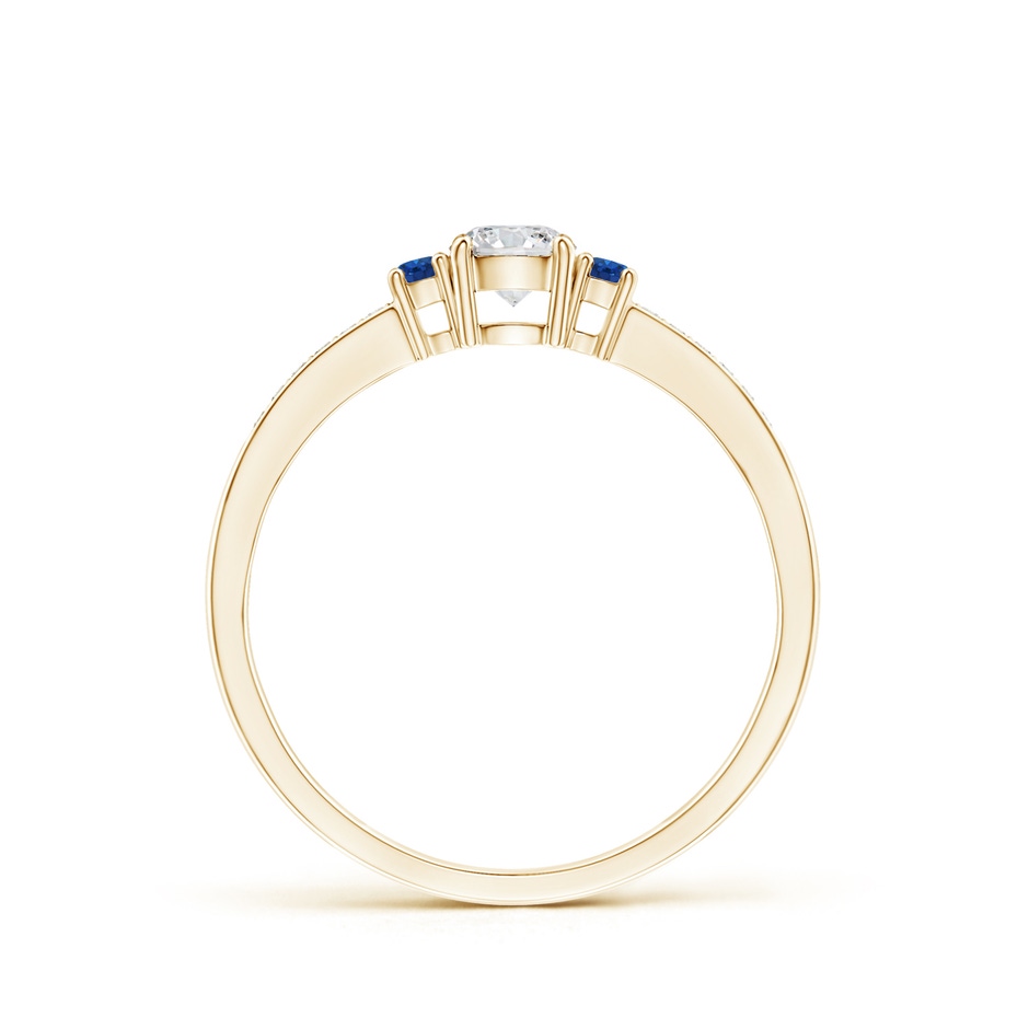 4mm HSI2 Classic Three Stone Diamond and Blue Sapphire Ring in Yellow Gold product image