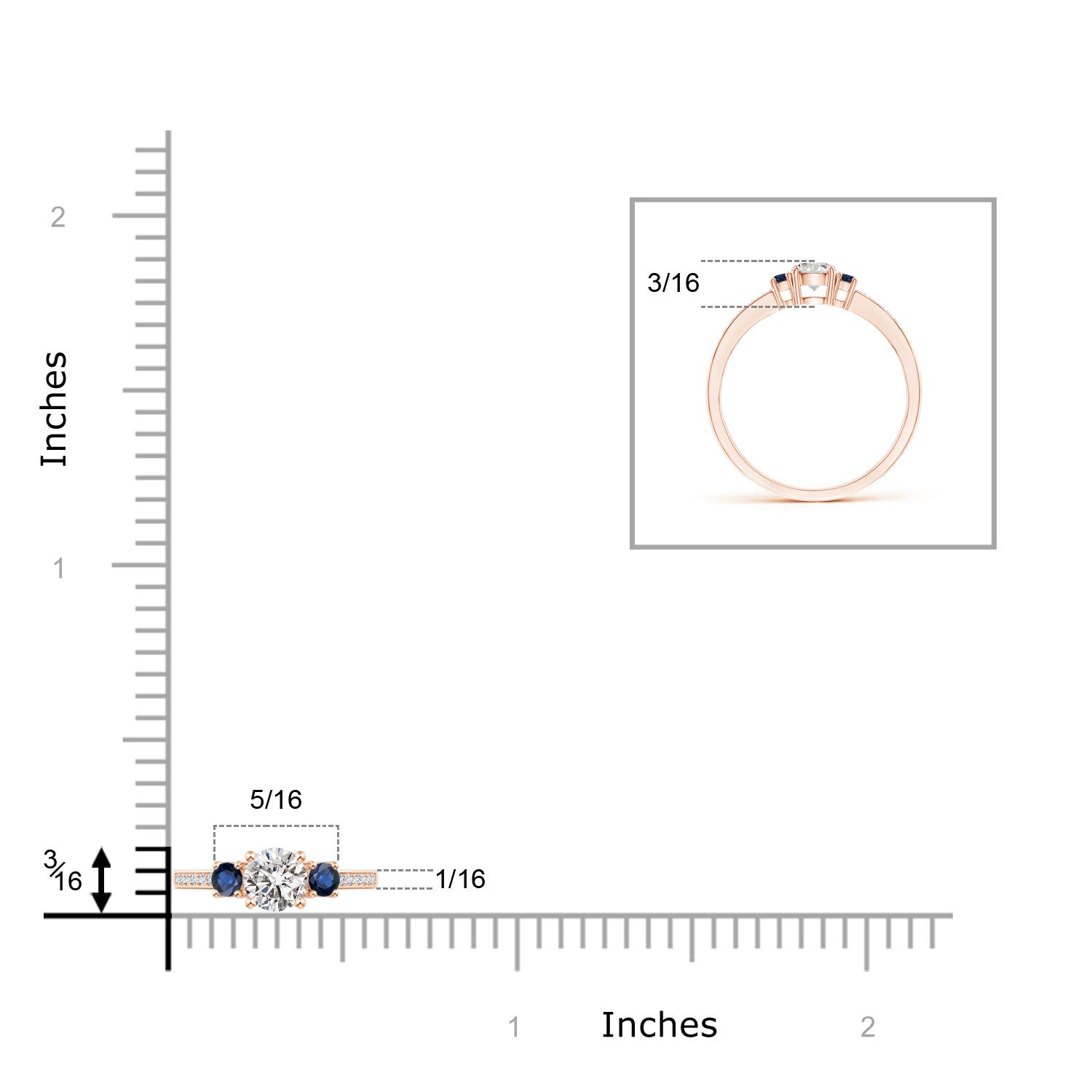 I-J, I1-I2 / 0.39 CT / 14 KT Rose Gold