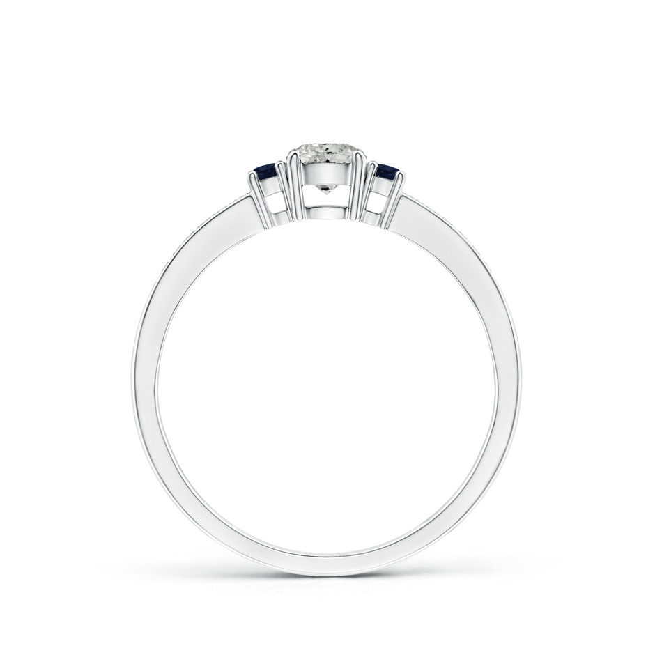 4mm KI3 Classic Three Stone Diamond and Blue Sapphire Ring in White Gold product image