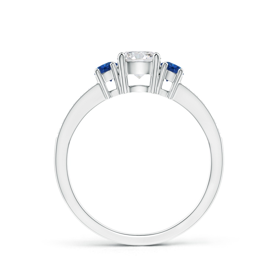 5mm HSI2 Classic Three Stone Diamond and Blue Sapphire Ring in White Gold product image