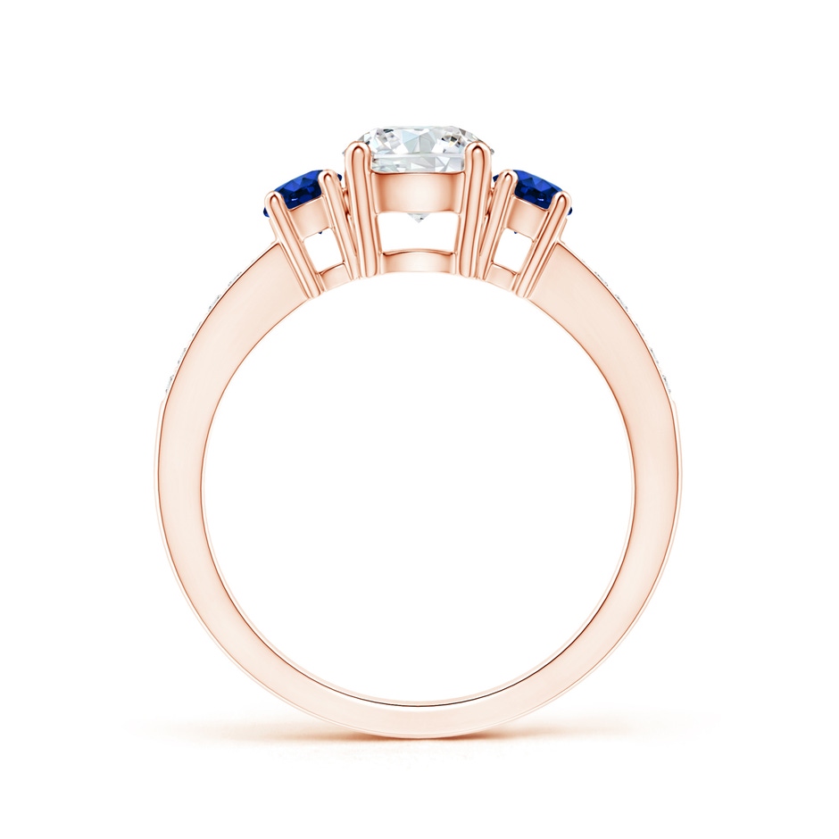 6mm GVS2 Classic Three Stone Diamond and Blue Sapphire Ring in Rose Gold product image