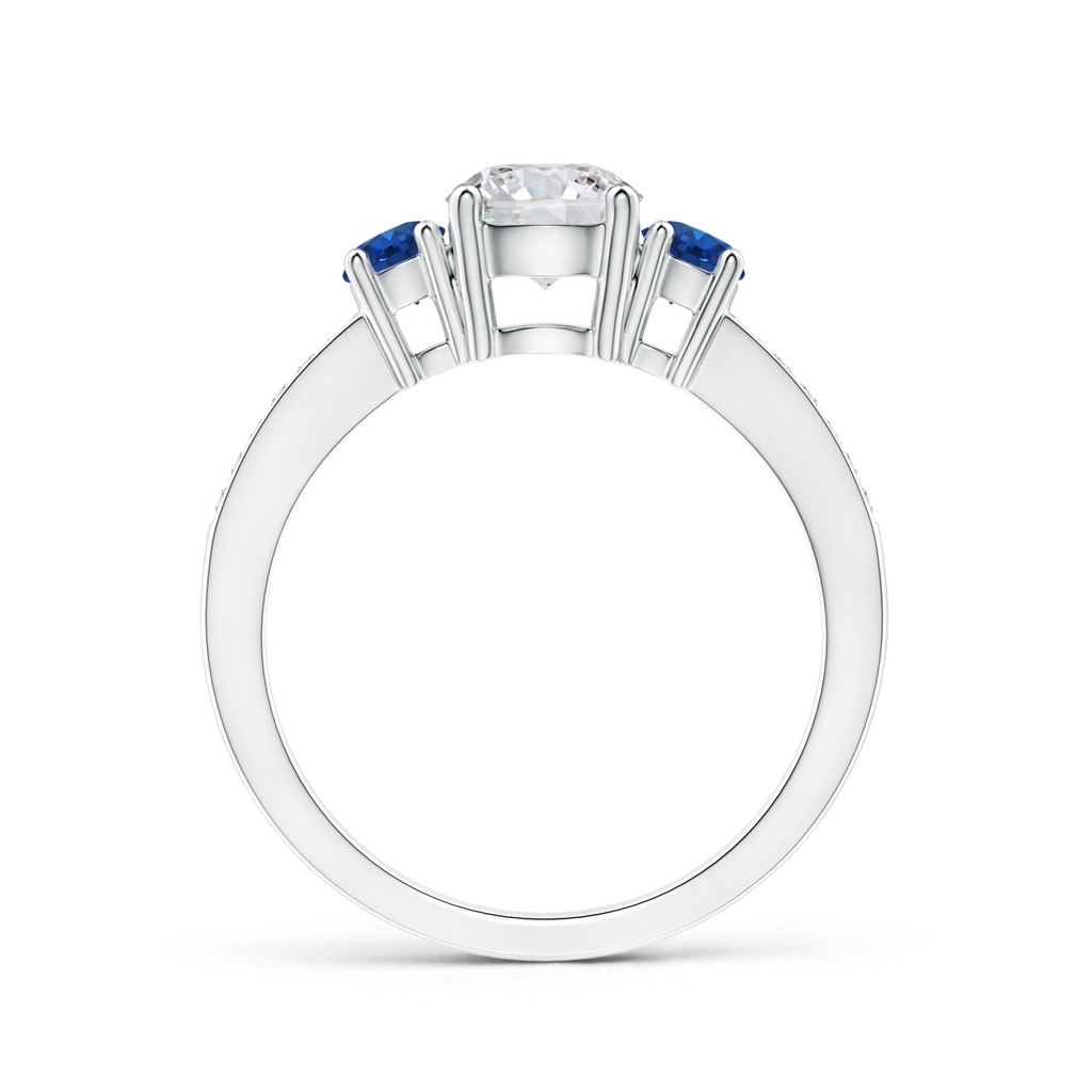 6mm HSI2 Classic Three Stone Diamond and Blue Sapphire Ring in White Gold Product Image