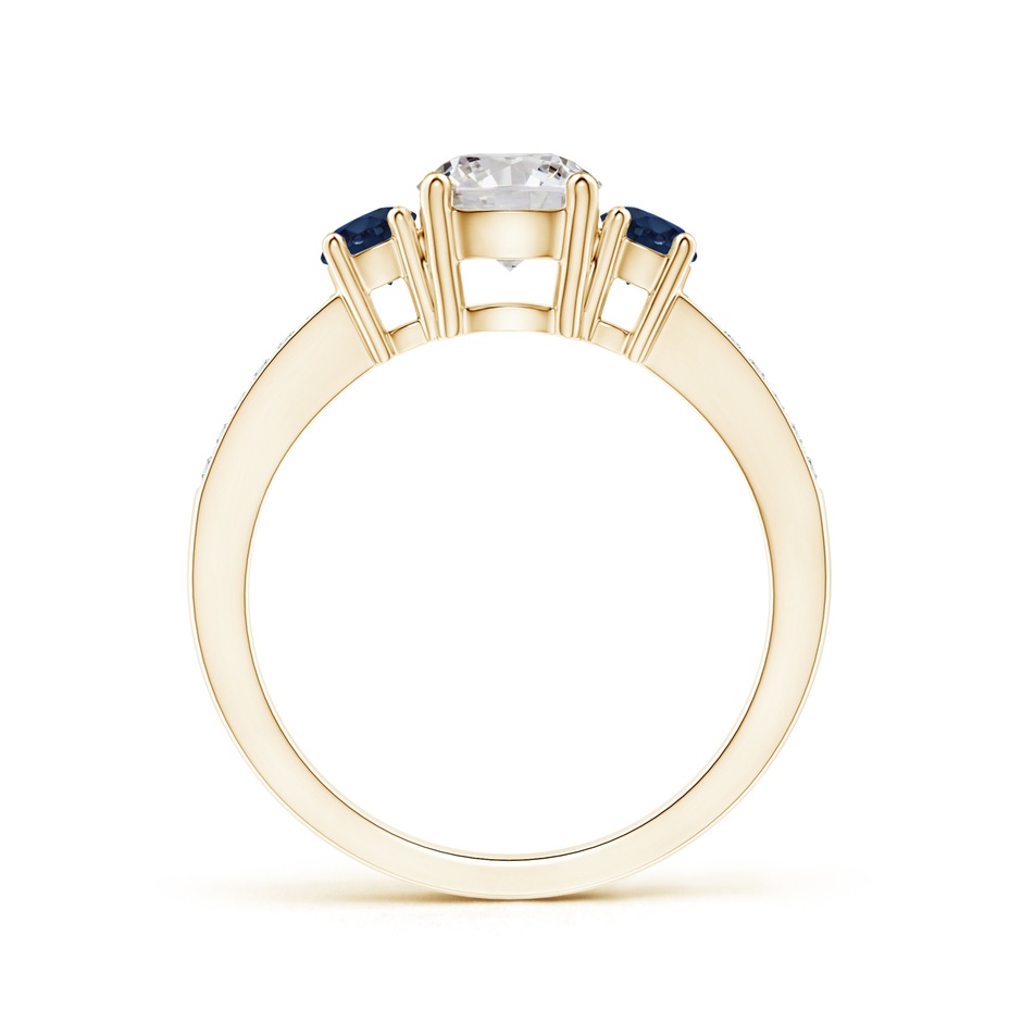 6mm IJI1I2 Classic Three Stone Diamond and Blue Sapphire Ring in Yellow Gold product image