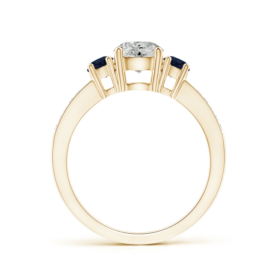 6mm KI3 Classic Three Stone Diamond and Blue Sapphire Ring in Yellow Gold product image