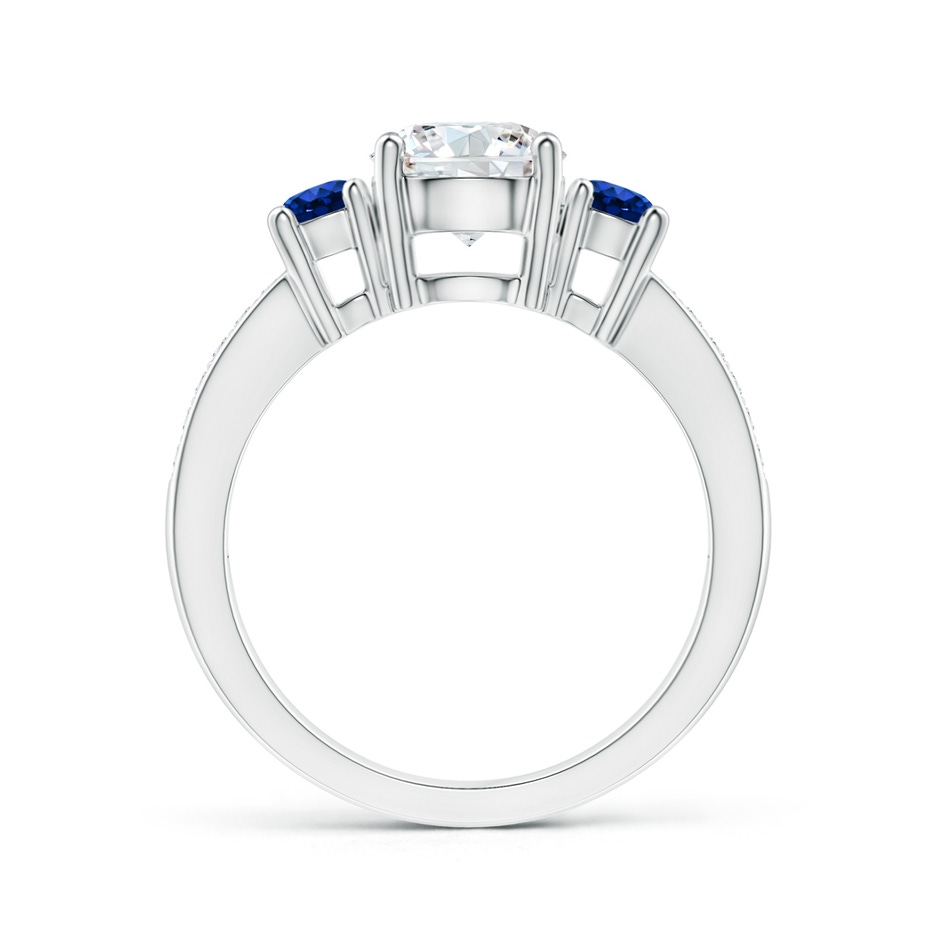 7mm GVS2 Classic Three Stone Diamond and Blue Sapphire Ring in P950 Platinum product image