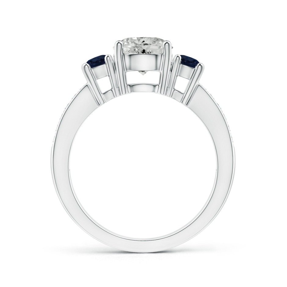 7mm KI3 Classic Three Stone Diamond and Blue Sapphire Ring in P950 Platinum product image