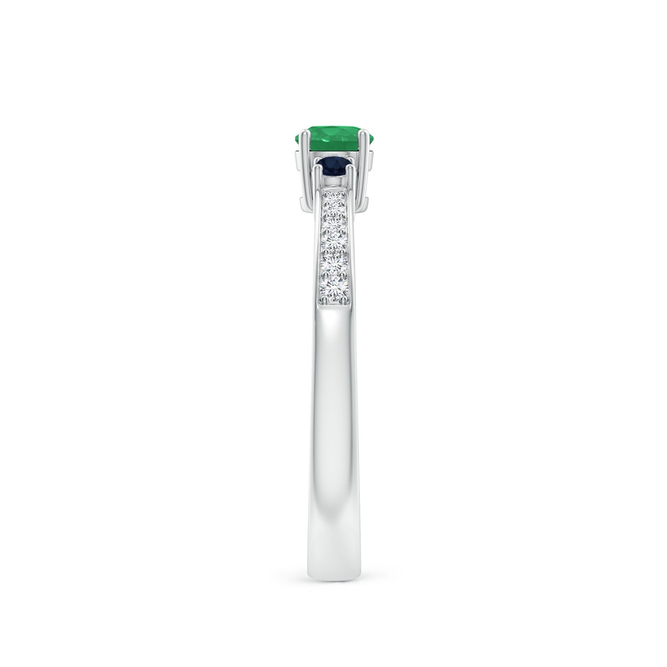 4mm A Classic Three Stone Emerald and Blue Sapphire Ring in P950 Platinum side-2