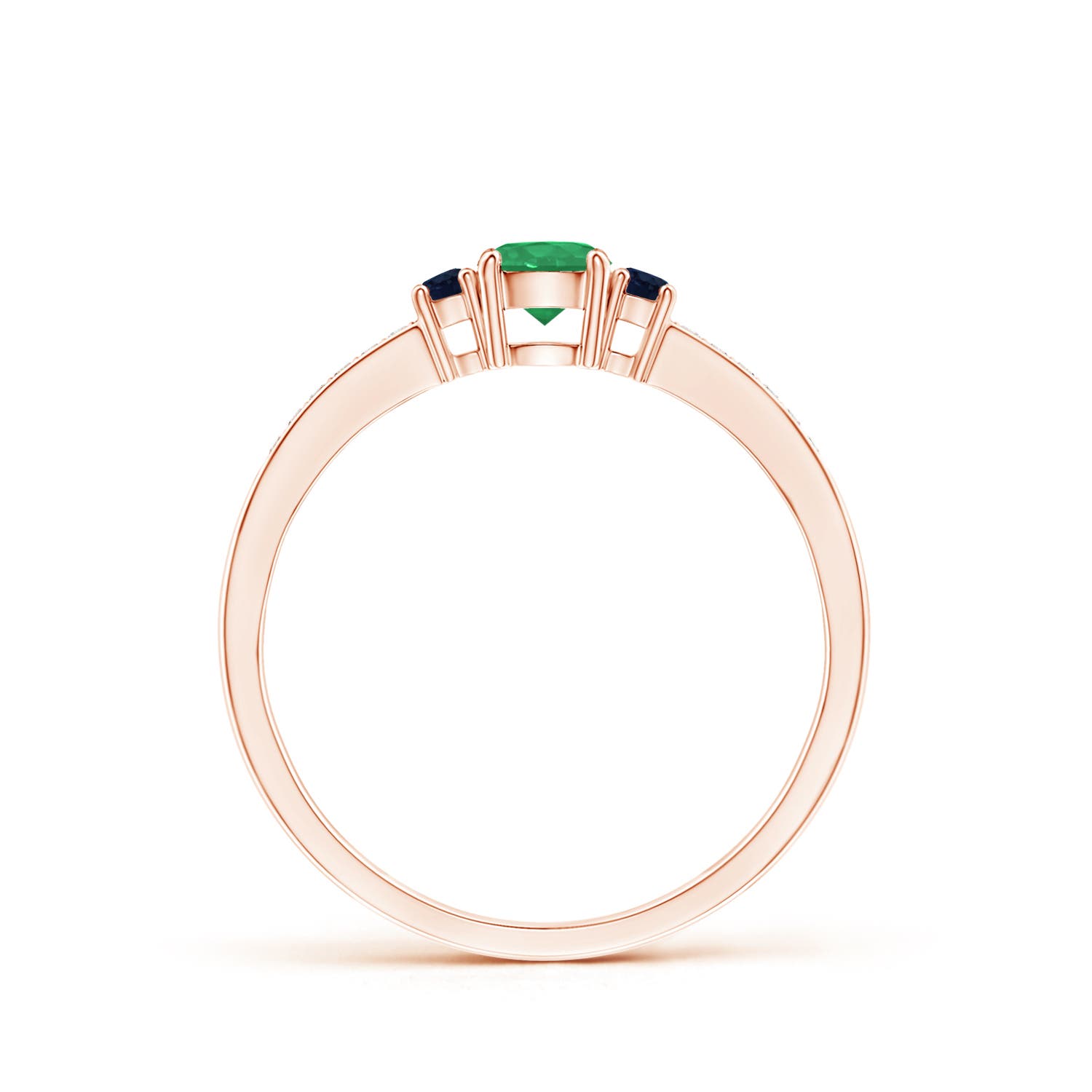 A - Emerald / 0.4 CT / 14 KT Rose Gold