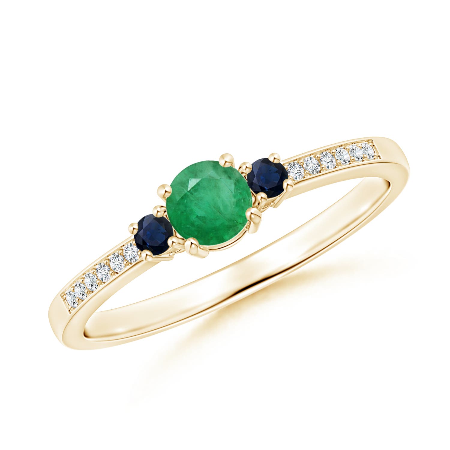 A - Emerald / 0.4 CT / 14 KT Yellow Gold