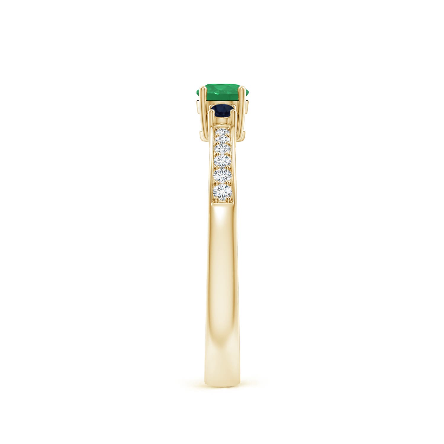 A - Emerald / 0.4 CT / 14 KT Yellow Gold