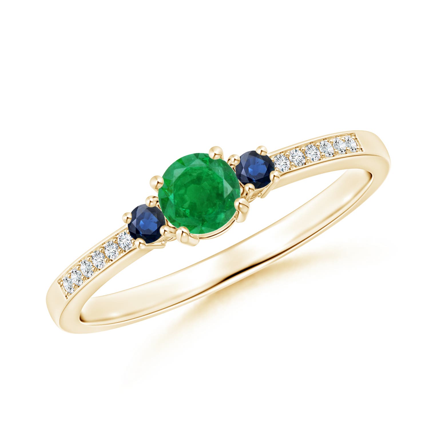 AA - Emerald / 0.4 CT / 14 KT Yellow Gold