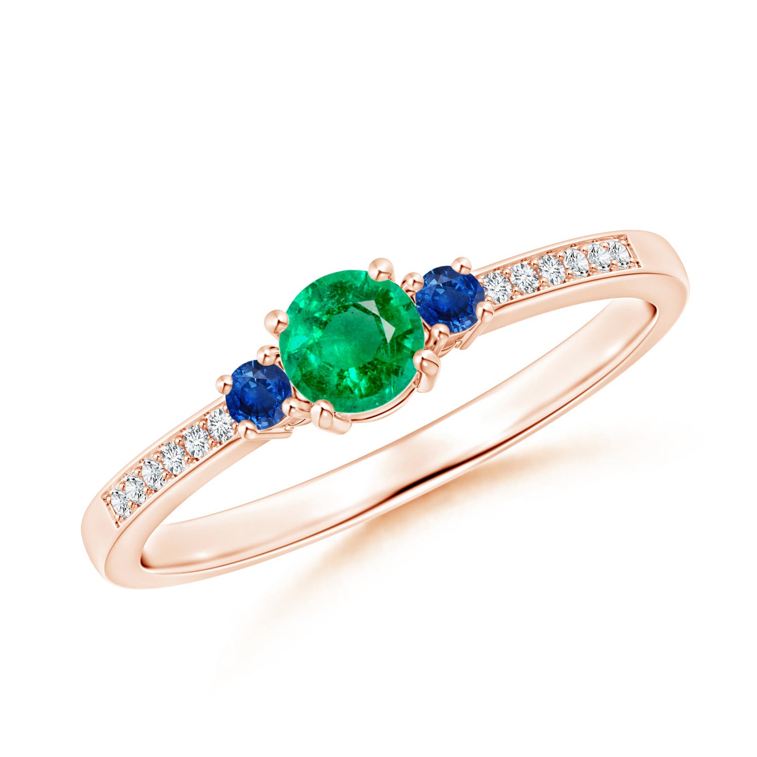 AAA - Emerald / 0.4 CT / 14 KT Rose Gold